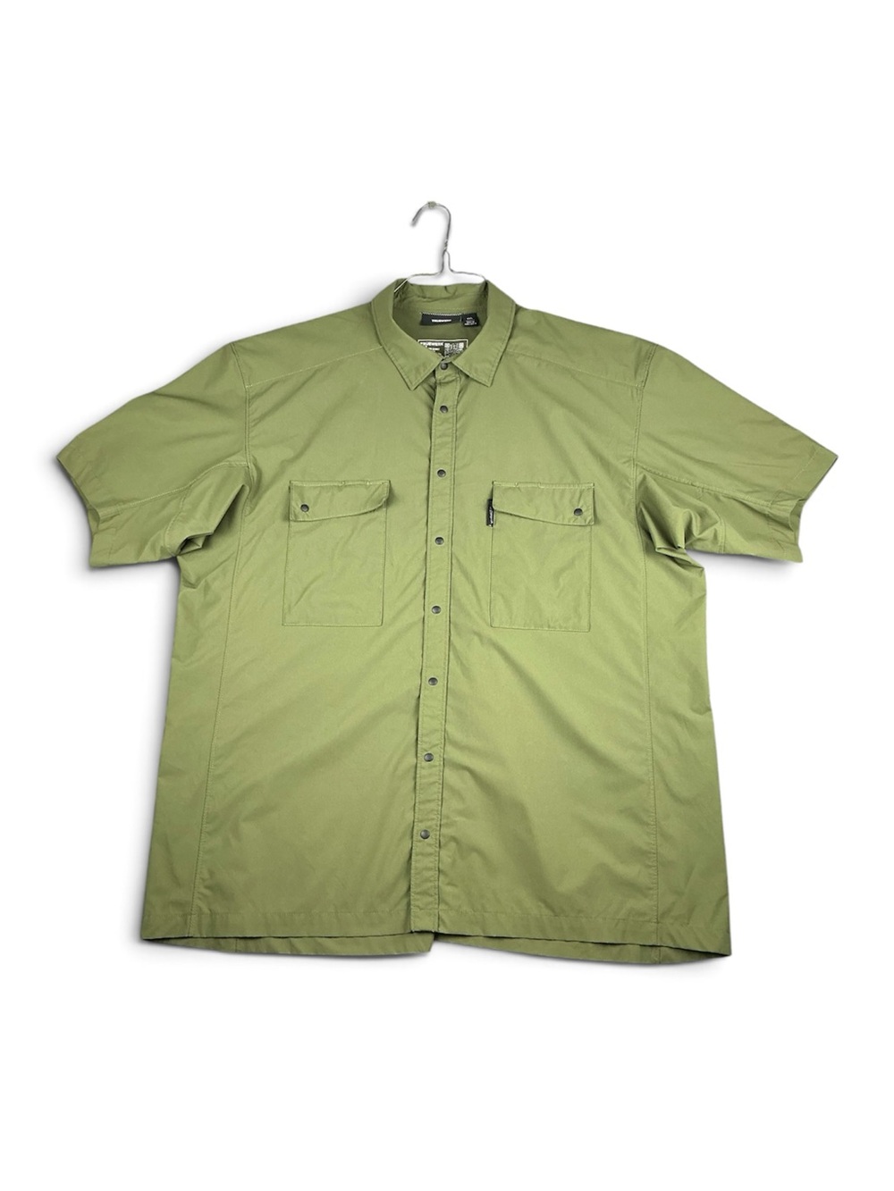 TRUEWERK SS Cloud Shirt Men 2XL Green Short Sleeve Snap Workwear Performance
